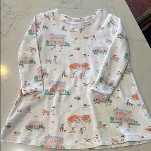 The Beaufort Bonnet Company White Dress with Colorful Print
